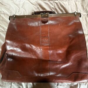 Valentino brown leather weekend bag